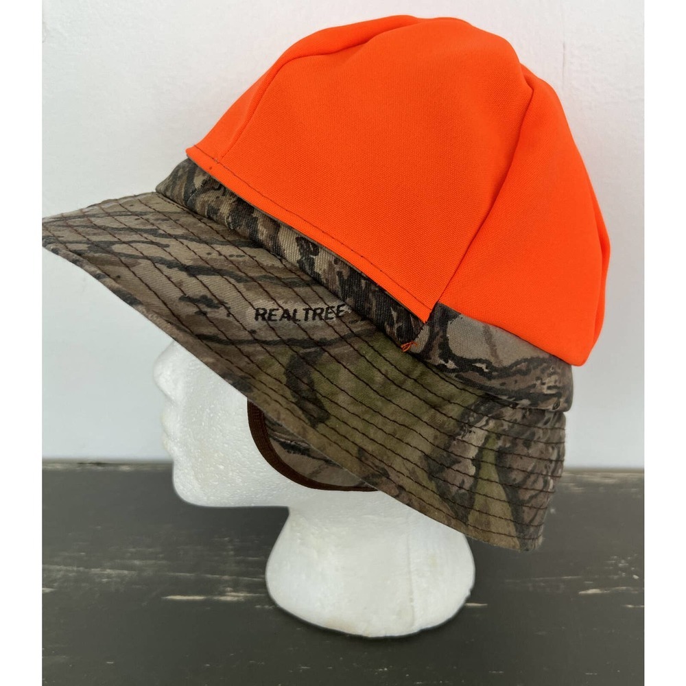 Rudy Duck Apparel Co. Real Tree Camo Blaze Orange Thinsulate Hat Cap Ear Flaps View 2